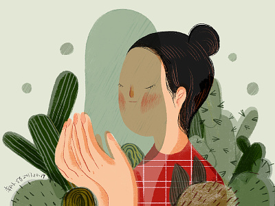 Cactus store II cactus girl illustration illustration art illustrator shop store