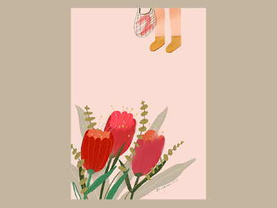 2 2020 flower flowers girl illustration illustration art illustrator