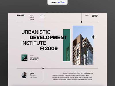 Spaces Urbanistic Landing on Webflow animation css design development front-end halo lab interface nocode product scroll service ui ux web webflow