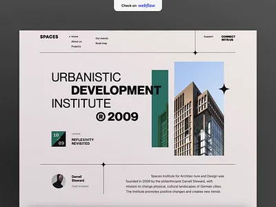 Spaces Urbanistic Landing on Webflow animation css design development front end halo lab interface nocode product scroll service ui ux web webflow