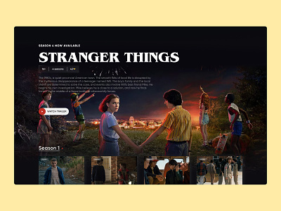 Site for serial "Stranger things" appdesign design make makeevaflchallenge makeevaflchallenge6 ui web design