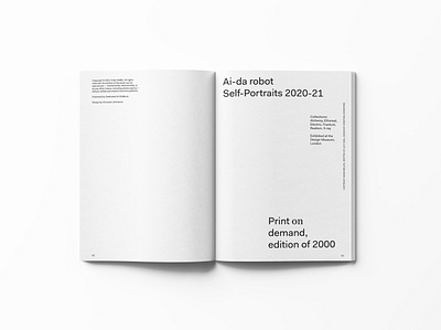 Ai-Da Robot, Design Museum Catalogue art artist book book design catalogue editorial design exhibition gallery graphic design