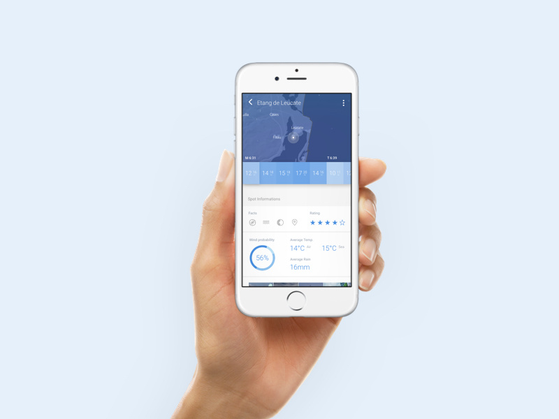 Windmeter minimal android ios mobile interface ux ui app forecast weather