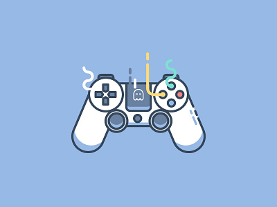PS4 Controller let's join !! <3 <3 controller game icon illustration join us line outline player ps4 symbol vector