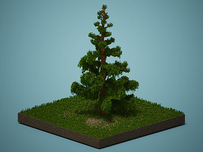Voxel Tree Collection #2 3d animation design graphic design green tree huge magicavoxel illustration magica voxel magicavoxel tree voxel art
