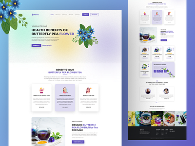 PEAIO - Butterfly Pea Flower Landing Page branding floral graphic design homepage landing landingpage page ui uidesign user interface web web ui webdesign