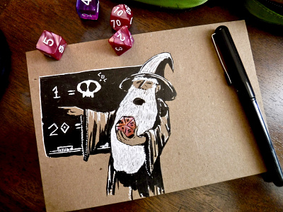 You too...should learn to play d&d d20 dice dnd drawing dungeons and dragons game illustration ink learning skull teacher ttrpg wizard