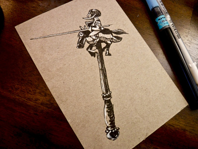Sir Pokey Pony dnd dndarmory drawing dungeons and dragons illustration ink jousting knight pony weapon