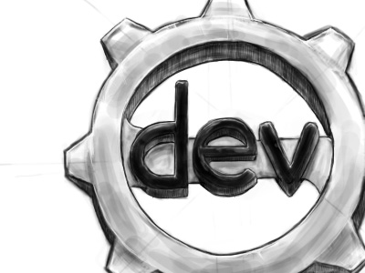 Developers gear illustration process sketch team