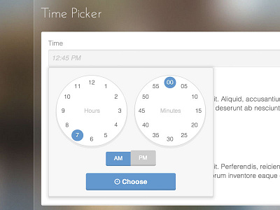 Time Picker UI clock css list sass time picker ui