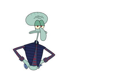 Disappointed Squidward cartoon disappointed disgust figma illustration lol meme spongebob squidward vector