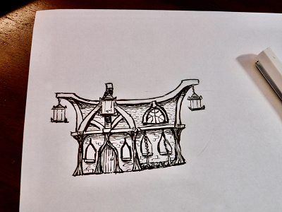 How to draw a house architecture drawing hoa house illustration ink riverwood sketch skyrim tavern