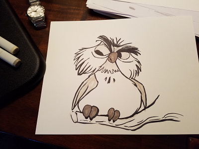 Who Who? What What??? archimedes cartoon copic disney owl sketch sword and the stone