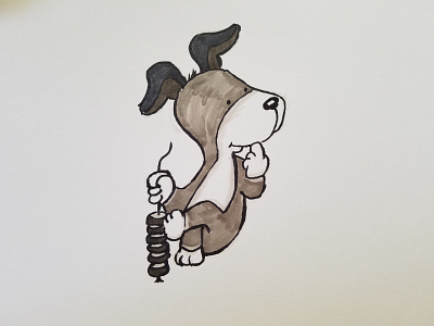 Kippa' Konkas' character copic dog illustration kipper
