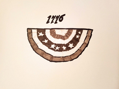 Happy 4th of July 1776 america bunting copic drawing illustration independence