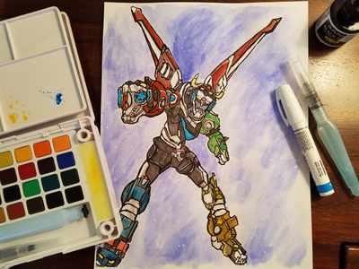 Voltron - Watercolor of the Universe copic drawing illustration ink voltron watercolor