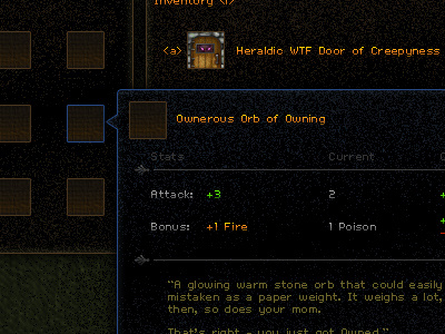 Rougelike UI game inventory items panels rougelike rpg tiles ui