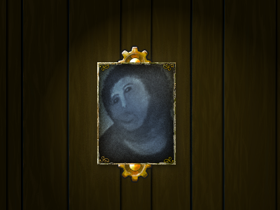 Ecce Homo Over Wood In A Golden Frame