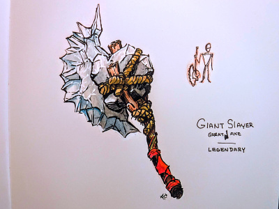 D&D Armory: Giant Slayer axe dnd dndarmory drawing dungeons and dragons ink watercolor weapon