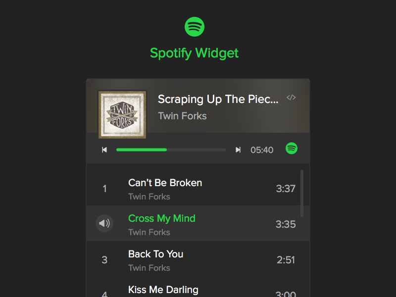 Spotify Play Button Widget by Tiago Gerken on Dribbble