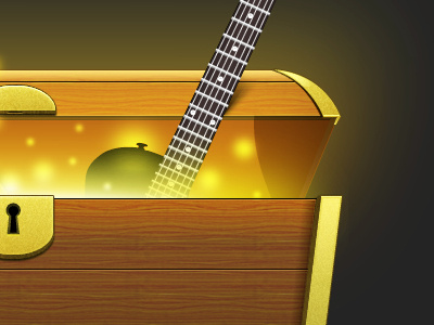 Treasure (music) Chest chest gold gold chest guitar illustration music treasure vector