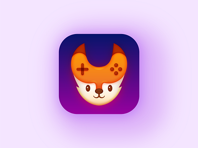 Fox + Controller App Icon 3d app icon branding fire fox game gaming graphic design icon ios ios app icon logo orange simple 3d ui