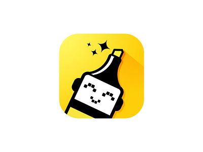Highlighter pen App icon (yellow version)