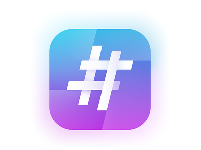 Hashtag Generator app icon blue and pink hashtag hashtag generator icon ios