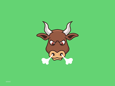 bull animal bull green icon sticker