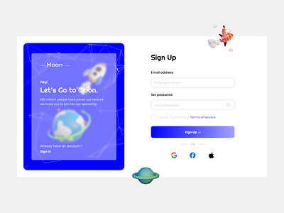 Sign Up page - Web Design app branding design graphic design illustration logo ui ux vector