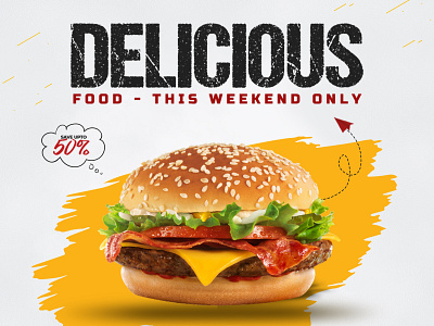 Burger banner banner design branding burger burger flyer design flyer flyer design graphic design identity logo logo design logodesign restaurant flyer