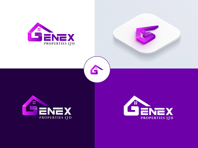 Genex Real estate logo design 3d animation app branding des design graphic design illustration logo motion graphics ui vector