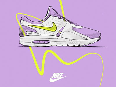 Nike Airmax 0 airmax campaign illustration ipad nike pro purple shoes sketch sneakers swoosh