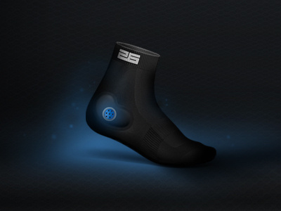 Athletic Sock blue glow light product reflect shadow sock sports