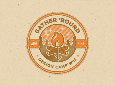 Design Camp 2013 aiga badge camp design design camp logo minnesota patch save the date