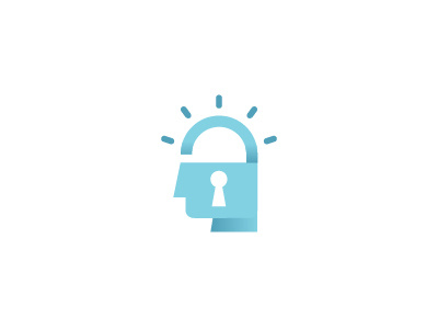 Key Insights head idea identity key lock logo