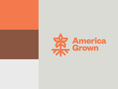 America Grown IV agriculture america logo monoline star type