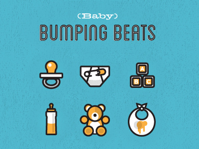 Baby Bump Beats baby bear bib bottle diaper pacifier teddy bear wood blocks
