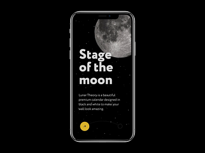 Moon stages animation app application concept design interaction mock up moon slider transition ui ux-ui