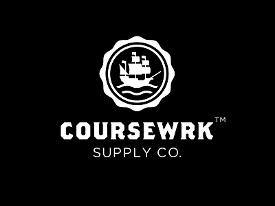 Coursewrk Supply Co. logo branding clothing emblem fashion logo menswear nautical school ship streetwear waves