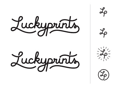 Luckyprints Logo branding icons lettering logo script symbol