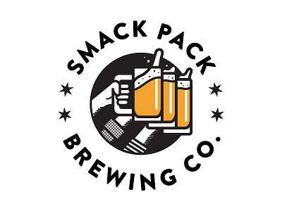 Smackpack Logo v1 alcohol beer branding brew brewery celebrate cheers drinks friends icon illustration logo