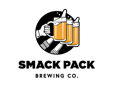 Smackpack Logo v2 alcohol beer branding brew brewery celebrate cheers drinks friends icon illustration logo