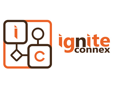 ignite connex brand identity branding design flat logo graphic design ignite connex illustration logo low code logo minimal logo minimalist logo unique logo vector