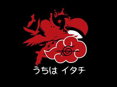 Flat Minimalist Itachi Uchiha logo Design