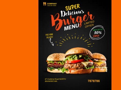 new work feb 2022 food flyer graphic design