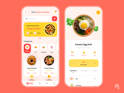 Food Recipe App app design app ui cooking cooking app food food app food recipe food recipe app mobile app mobile app design recipe recipe app ui uiux user interface