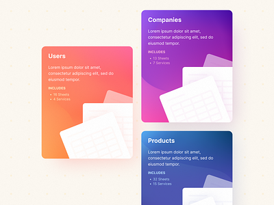 Card Component - UI card card component card ui component dashboard document folder gradient placeholder sheets ui ui elements