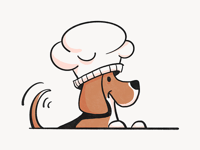 Paw's Chef 2d beagle brush chef dog illustration paw procreate sketch watercolour