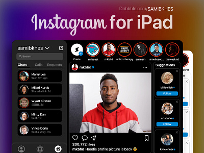 Instagram for iPad adobexd app design figma instagram ipad ui ux